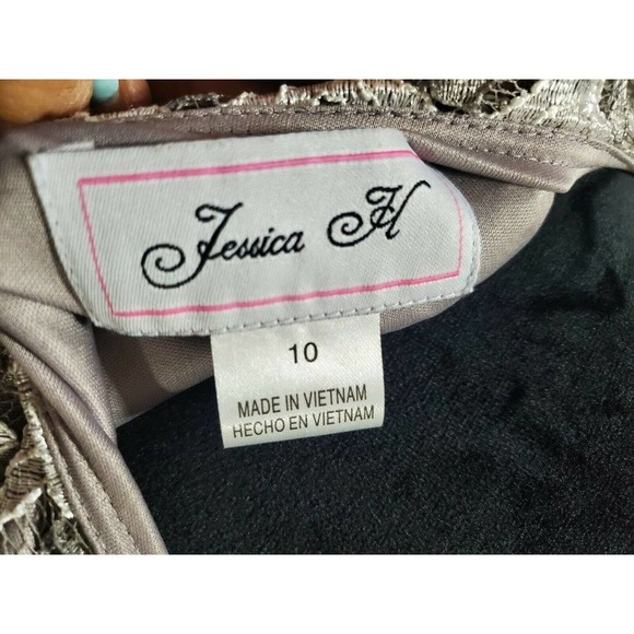 Jessica H Women's Gray Cotton Round Neck Long Sleeve Knee Length Dress Size 10 - Picture 9 of 11